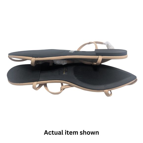 🥿 Athlefit Flat Sandals Pointed Toe Ankle Strap Buckle Nude Size 8 NWT - Picture 4 of 7